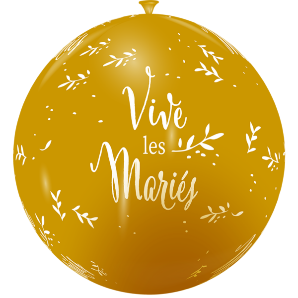 Ballon géant nacré vive les mariés