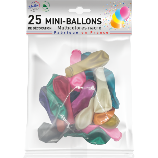 Mini-ballons multicolores nacrés – Image 2