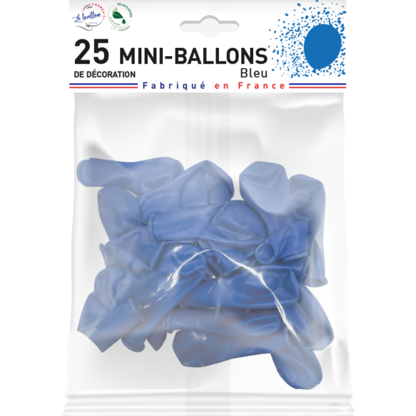 Mini-ballon bleu opaque – Image 2