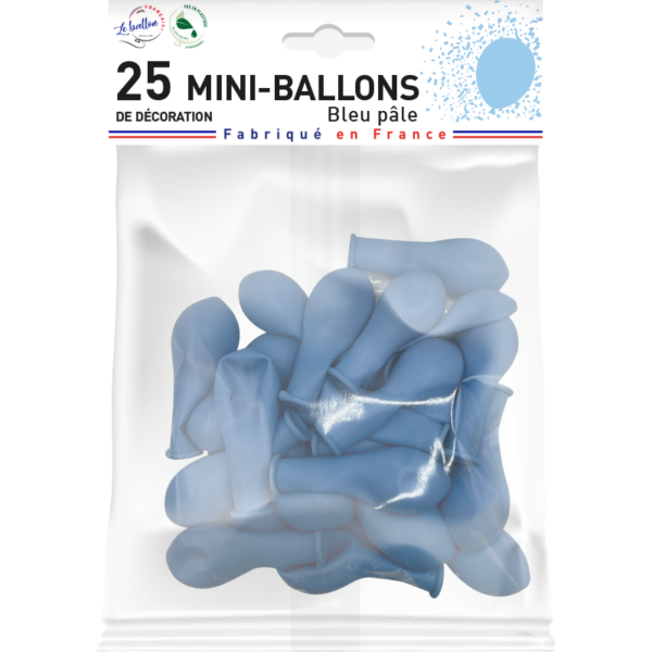 Mini-ballon bleu pâle opaque – Image 2