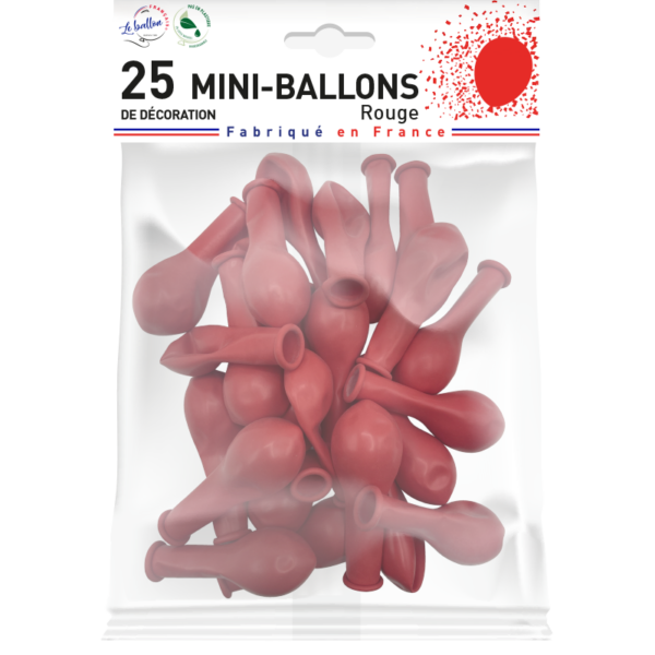 Mini-ballon rouge opaque – Image 2