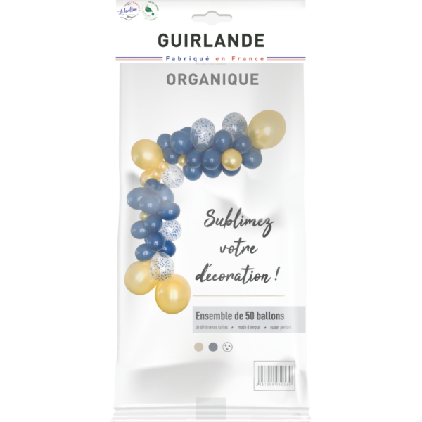 Guirlande organique bleu marine et or – Image 2