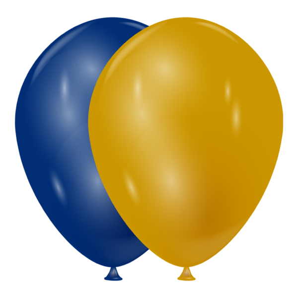 Ballons bleu marine et or