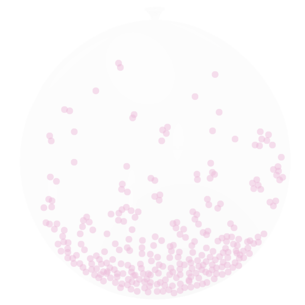 Ballon confettis rose pâle