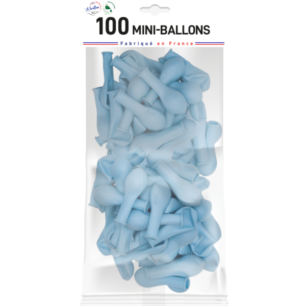 Mini-ballon bleu pastel opaque – Image 2
