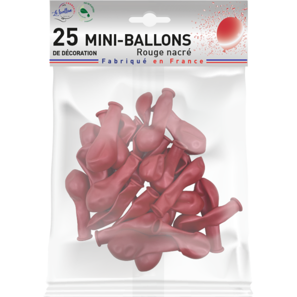 Mini-ballon rouge nacré – Image 2