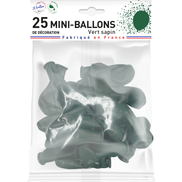 Mini-ballon vert sapin opaque – Image 2